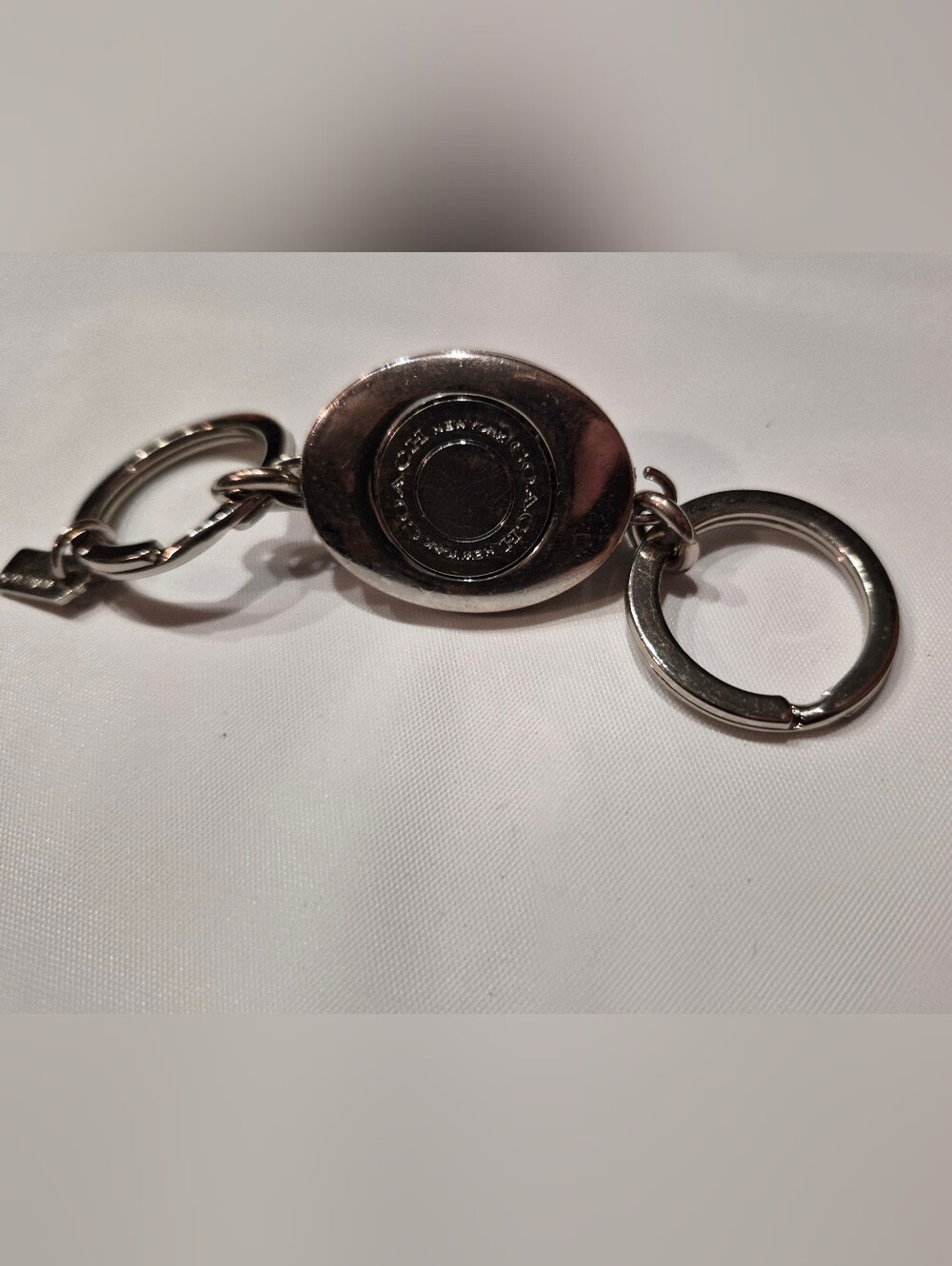 Coach Studded Leather Turnlock Keychain - Picture 6 of 10